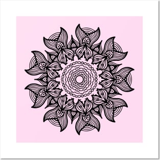 Creative symmetrical flower mandala print design GC-010 Posters and Art